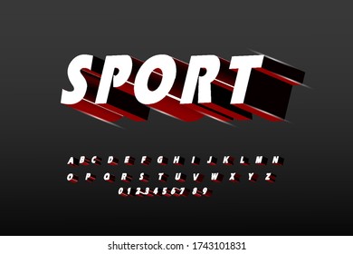 Sport style typeface. Ideal for headlines, titles or posters.Letters and numbers vector illustration.