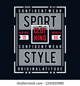 Sport style typography design t shirt, vector illustration
