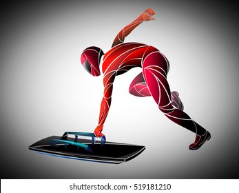 sport stylized skeleton