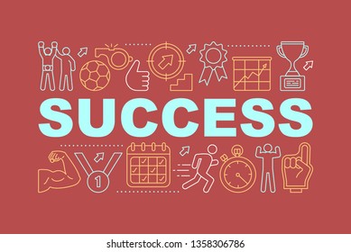 Sport success word concepts banner. Championship. Sports training. Fitness, workout, team sports. Isolated lettering typography idea with linear icons. Vector outline illustration