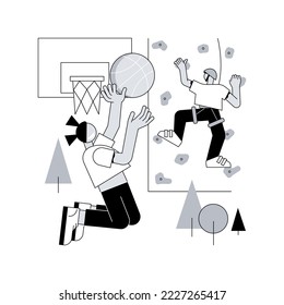 Sport summer camp abstract concept vector illustration. Multi-sports camp, active summertime, athletic ability, training experience, skills development, competitive game abstract metaphor.