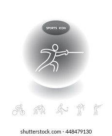 Sport Summer Games Icon logo Set. Infographics Championship concept people. Vector Image. Black sign white background