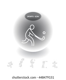 Sport Summer Games Icon logo Set. Infographics Championship concept people. Vector Image. Black sign white background