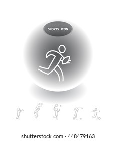 Sport Summer Games Icon logo Set. Infographics Championship concept people. Vector Image. Black sign white background