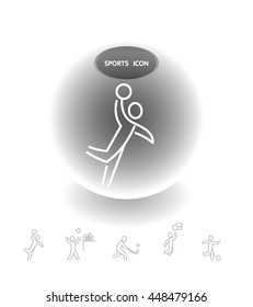 Sport Summer Games Icon logo Set. Infographics Championship concept people. Vector Image. Black sign white background