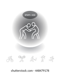 Sport Summer Games Icon logo Set. Infographics Championship concept people. Vector Image. Black sign white background