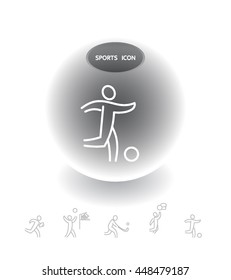 Sport Summer Games Icon logo Set. Infographics Championship concept people. Vector Image. Black sign white background