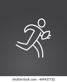 Sport Summer Games Icon logo Set. Infographics Championship concept people. Vector Image. White sign black background