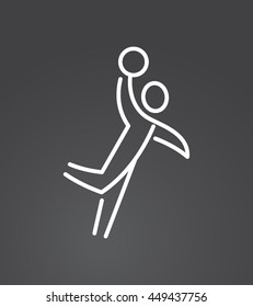 Sport Summer Games Icon logo Set. Infographics Championship concept people. Vector Image. White sign black background