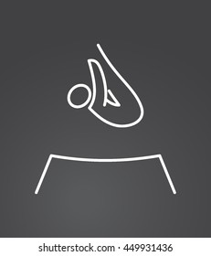 Sport Summer Games Icon logo Set. Infographics Championship concept people. Vector Image. White sign black background