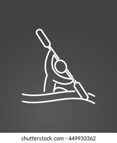 Sport Summer Games Icon logo Set. Infographics Championship concept people. Vector Image. White sign black background