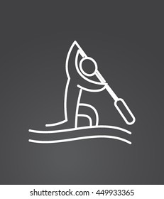 Sport Summer Games Icon logo Set. Infographics Championship concept people. Vector Image. White sign black background