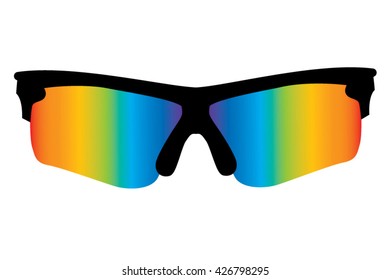 Sport sun glasses for skiing, snowboarding, cycling. vector illustration