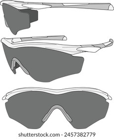 Sport Sunglasses Eyewear technical Design illustration Template 