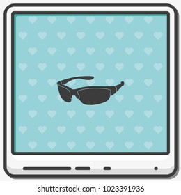 Sport sunglasses flat vector icon.