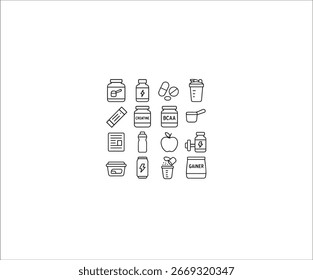 Iconos de suplemento deportivo colección Vector Archivo