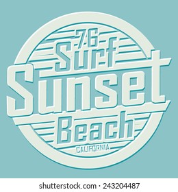 Sport surf typography, t-shirt graphics, vectors