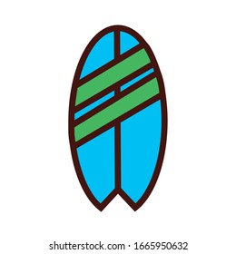 sport surfboard equipment line and fill icon vector illustration design