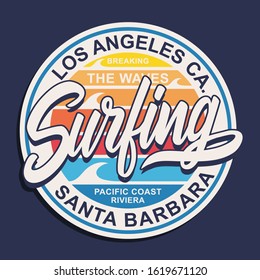 Sport surfing typography, tee shirt graphics, vectors