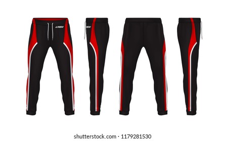 sport sweatpants design template,pants fashion vector illustration,fitness leggings.