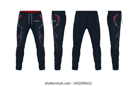 sport sweatpants design template,pants fashion vector illustration,fitness leggings.