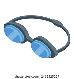 Icono de gafas de nado deportivo vector isométrico. Equipamiento para engranajes. Perfecto delgado