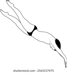  Sport swimmer, swimming isolated. Olympic Athlete. Illustration, vector