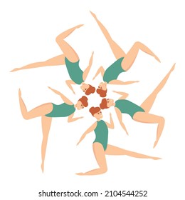 Sport swimming icon cartoon vector. Swim ballet. Skill athlete