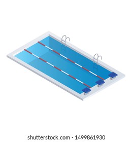 Sport swimming pool icon. Isometric of sport swimming pool vector icon for web design isolated on white background