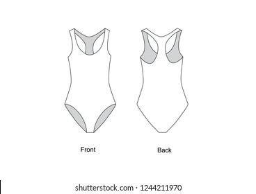 Sport swimsuit, vector Swimsuit template