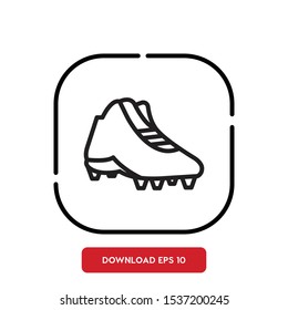 Sport symbol, football cleats outline vector icon