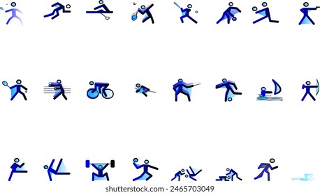 Sport symbol icons, various in vector