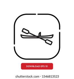 Sport symbol, kayak outline vector icon