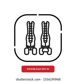 Sport symbol, roller skates outline vector icon