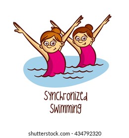 Sport. Synchronized Swimming. Vector Illustration