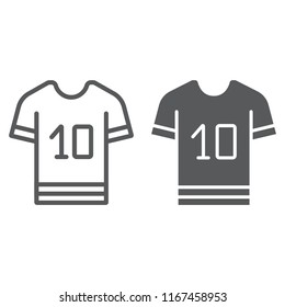 Sport t shirt line and glyph icon, clothes and sport, t shirt sign, vector graphics, a linear pattern on a white background, eps 10.