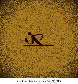 sport Table tennis icon button logo symbol concept high quality on brown background Rock background