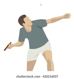 Sport table tennis, isolated vector
