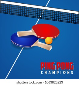 Sport, Table tennis, Ping-Pong. real vector