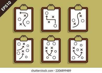 Sport tactical board design icon flat vector modern isolated illustration