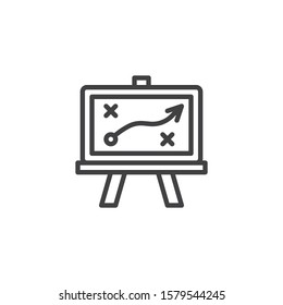 Sport tactical board line icon. linear style sign for mobile concept and web design. Strategy tactics board outline vector icon. Symbol, logo illustration. Vector graphics