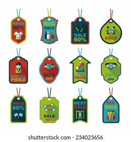 Sport tag flat banner background set, eps10