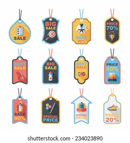 Sport tag flat banner background set, eps10