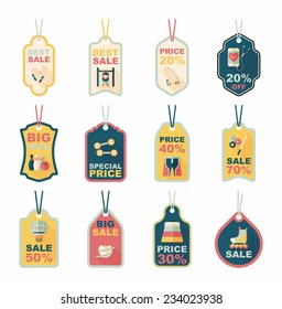 Sport tag flat banner background set, eps10