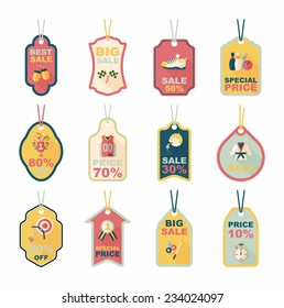 Sport tag flat banner background set, eps10