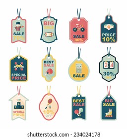 Sport tag flat banner background set, eps10