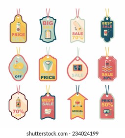Sport tag flat banner background set, eps10