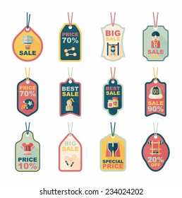 Sport tag flat banner background set, eps10