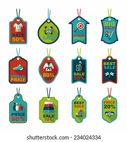 Sport tag flat banner background set, eps10