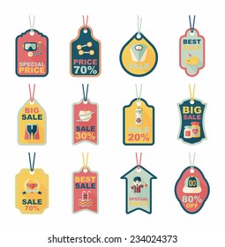 Sport tag flat banner background set, eps10
